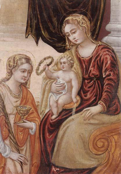 The madonna and child with saint lucy, unknow artist